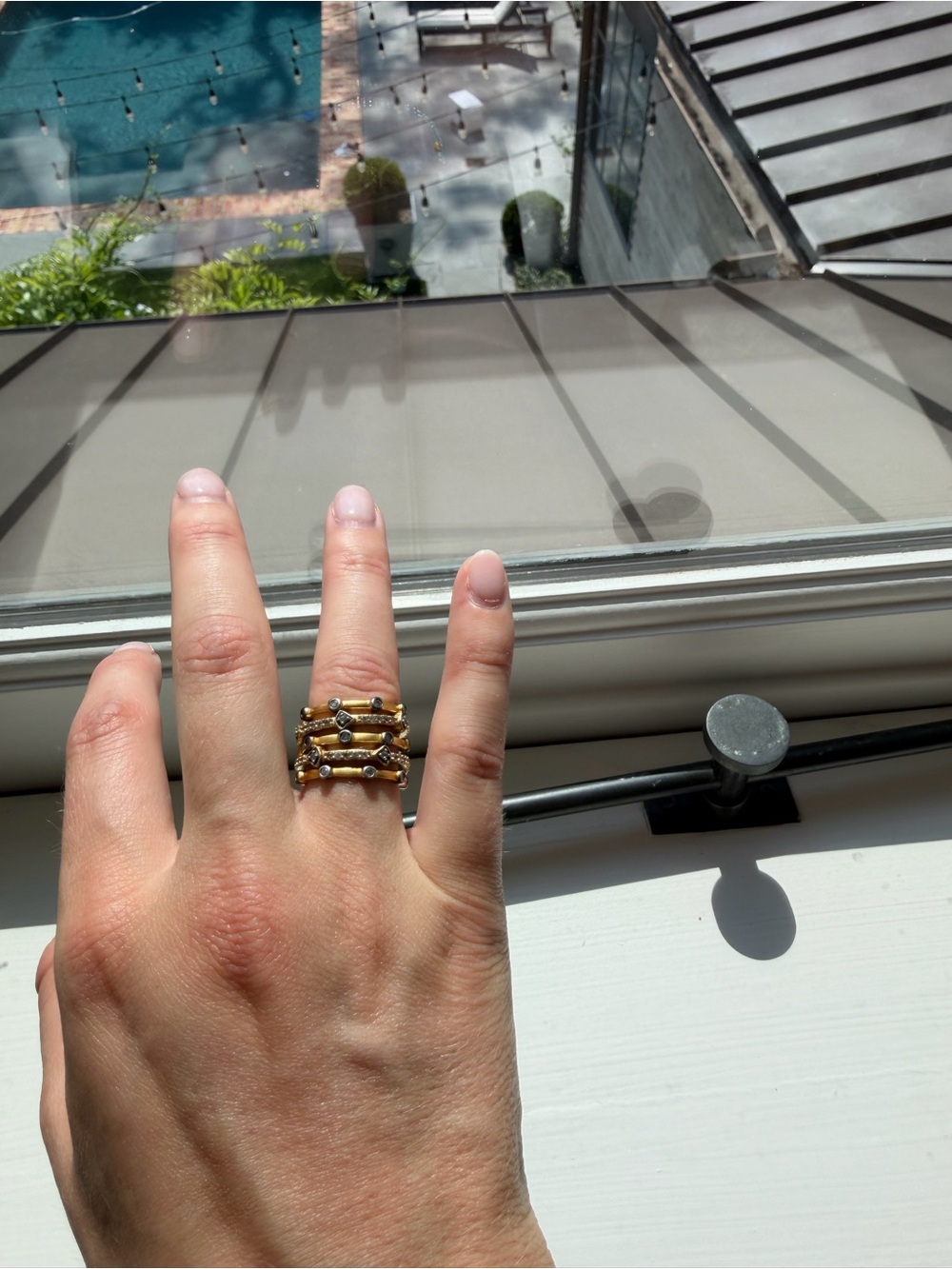 Freida Rothman Gold and Silver Mixed Metal Stacking Rings Set - Picture 2 of 11